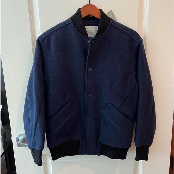 NWT everlane the rewool varsity bomber jacket button wool puffer - Picture 3 of 16